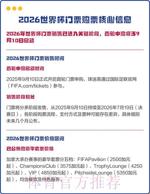 发现2026世界杯官方购票网站的最优选择 发现2026世界杯官方购票网站的最优选择